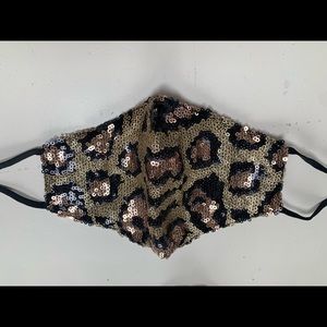 Sequin animal print fashion mask